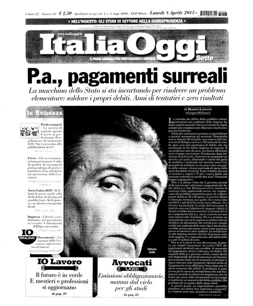 Italia oggi : quotidiano di economia finanza e politica